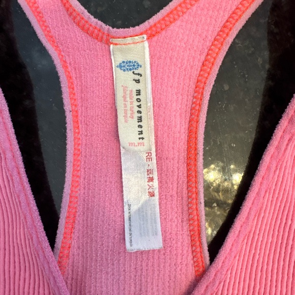 FP Movement by Free People Pink Ribbed Racerback Top - Picture 2 of 5